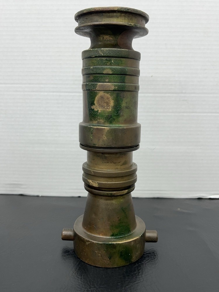 USN Navy Akron Brass Fire Nozzle Mist Stream 3” x 10 1/2” 7lbs