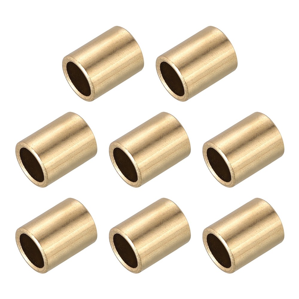 12mm Bore x 14mm OD x 10mm Length Sleeve Bearings Gold Tone 8 Pack