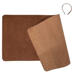 Leather Desk Mat 32″x15″ Large Keyboard Mouse Pad – Saddle Brown Full Grain