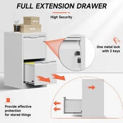 NEW Metal Vertical File Storage Cabinet with Lock 2 Drawer Office Filing Cabinet