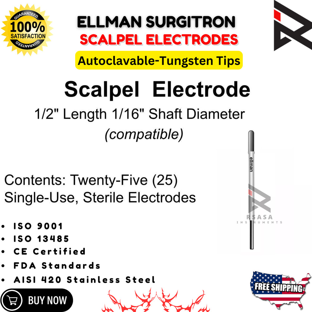 Ellman Surgitron ESD- Scalpel Electrode-Twenty-Five (25) Autoclavable CE/FDA