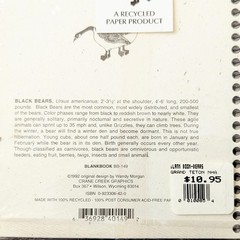 Crane Creek Graphics Blank Book Black Bears Notebook Bear Cubs Sealed