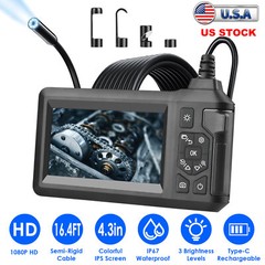 1080P HD Industrial Endoscope Camera with 8 LED Lights Waterproof Borescope