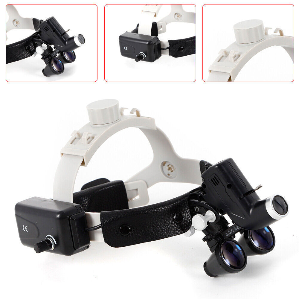 220V Scheinwerfer Medizinische Stirnlampe Chirurgisch 3.5X Binocular Kopflupe DE