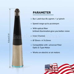 Dental 1:1 Fiber Optic Contra Angle Internal Spray / Diamond Polishing Wheels US