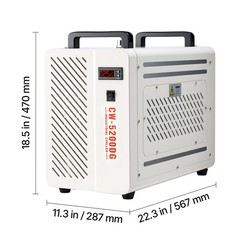 Uimoso Industrial Water Chiller 5460BTU/h Cooling System with Compressor 3.4 GPM