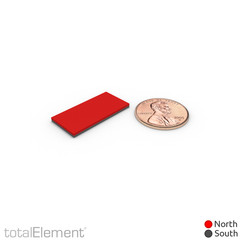 1 x 1/2 x 1/16 Inch Neodymium Block Magnets N42 with Adhesive (20 Pack)