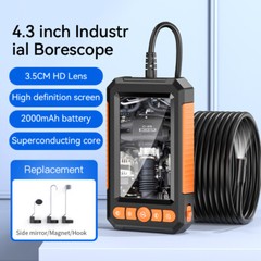 1080P Endoscope Camera with Lights Dual Lens Borescope 16.4FT Cable 4.3″ Screen