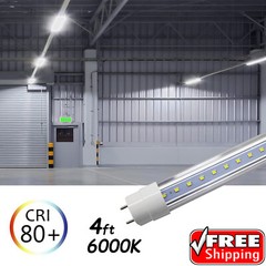 100 PACK LED G13 4FT 4 Foot T8 Tube Light Bulbs 18W 6500K Clear LENS Fluorescent