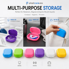 Sealed Assorted Dental Retainer Boxes Denture Case, Mouthguard Containers
