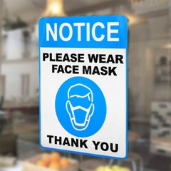 10 Pack – Face Mask Required Sticker Sign – Mask Mandate Compliance Decal