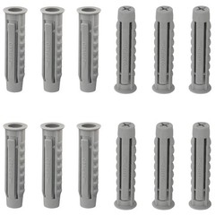 12PCS Plastic Anchor Bolts 0.3×2 inches Nylon Screw Expansion Plug