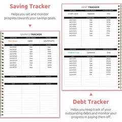 Budget Planner – Monthly Book with 9.9 x 6.9 x 0.5 inches, A.Pink