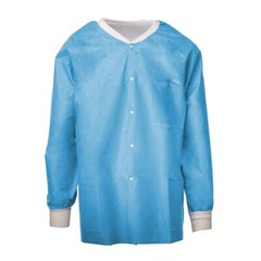 Pack of 10 Disposable Lab Jackets, Unisex Hip-Length Lab Coats 45gsm M-2XL
