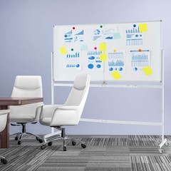 72″ x 36″ Double-Sided Magnetic Whiteboard w/ Stand and Aluminum Alloy Frame