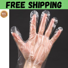 400 Count Disposable Poly Plastic Gloves for Cooking, Food Prep and Food Service