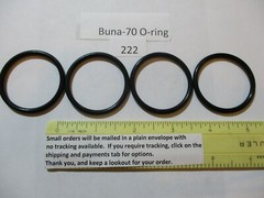 222 O-ring 1-1/2″ ID x 1-3/4″ OD x 1/8″ thick. Buna-70. Quan 4.