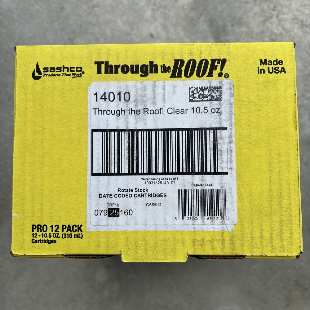 Sashco Through The Roof Clear Synthetic Rubber Roof Sealant 10.5 oz (Case of 12)