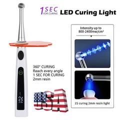 Dental Wireless LED Curing Light 1 Second Cur Lamp Metal Head AI