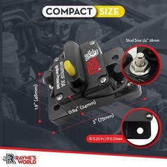 30A-300A Amp Waterproof Circuit Breaker Auto/Marine/Solar 12-48V DC Manual Reset