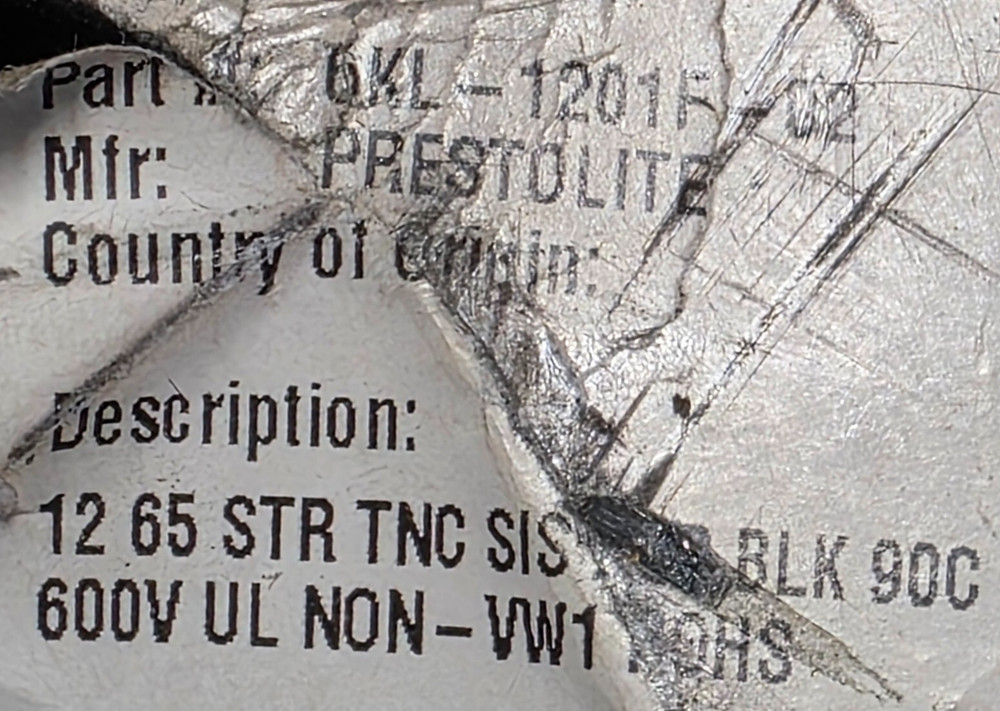 Prestolite #12awg 65Str XLPE Tinned Copper SIS/Switchboard Wire Black /50ft