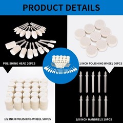 Polishing Buffing Wheel for Rotary Tool, 110PCS Wool Felt 110Pcs