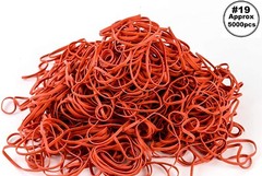 5000 Pack – Size #19 Rubber Bands RED (3-1/2 x 1/16 inches) (1250 Pcs per Box)
