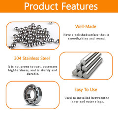 840 Pcs Stainless Steel Bearing Balls, Metric Precision Bike Ball Bearings, Asso