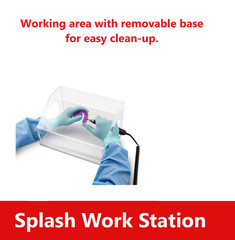 Dental Lab Splash Work Station Crystal-clear acrylic working area blocks debris
