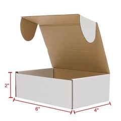 50 Pack 6x4x2 White Corrugated Shipping Mailer Packing Boxes 6″ x 4″ x 2″