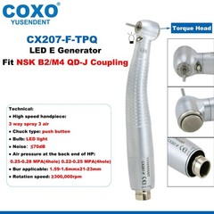 US COXO Dental LED Handpiece High Speed E Generato 2/4 Holes Coupler Fit NSK