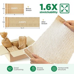 Honeycomb Packing Paper, 12″x150′ Brown | Perforated Honeycomb Packing Paper …
