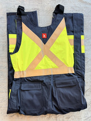 NWOT Kontra CAT 3 FR Arc Flash Bib Overalls Medium 30 Cal Hi Vis Water Resistant