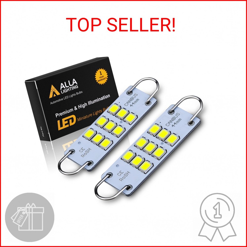 Alla Lighting Festoon 44mm 1.73″ 3030 9-SMD Rigid Loop Extremely Super Bright Wh