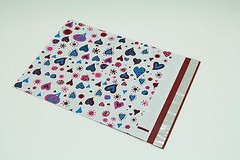 200 Bags 100 10×13 Blue Hearts,100 10×13 Pink Flowers Designer Poly Mailers