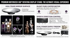 JAYEGT Motorized Rotating Display Stand 10″ for Photography & Jewelry