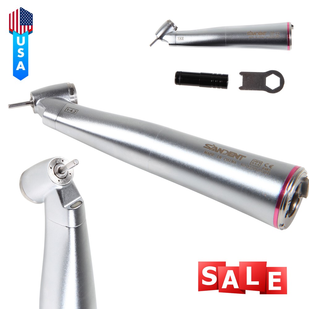Dental 45 Degree Contra Angle Fiber Optic LED 1:4.2 Increasing Handpiece For NSK