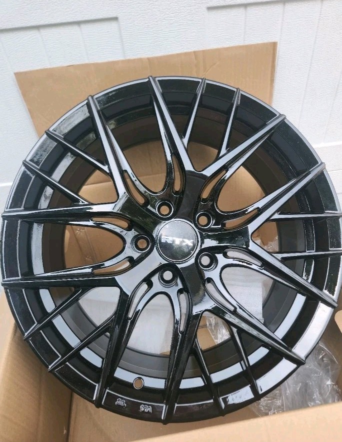RTX Valkyrie 18×8.0 Wheel Rim 5×114.3 Gloss Black 40 Offset (Set Of 4) No Tires