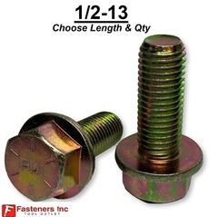 1/2-13 Grade 8 Flange Frame Bolt Yellow Zinc Plated (All Sizes & Qty’s) 1/2″