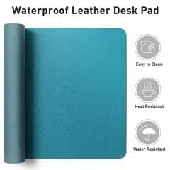 Aothia Leather Desk Pad Protector, Mouse Pad, Office 23.6″ x 13.7″, Turquoise