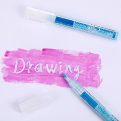 Feifeiya 2 Pcs Masking Fluid Pen for Watercolor 1 Count (Pack of 2), Blue
