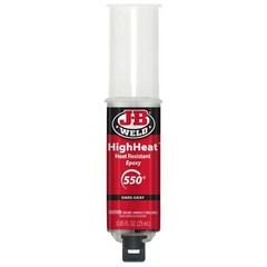 J-B Weld High Heat Epoxy Dark Grey Syringe Heat Resistant Adhesive for Metal