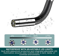 6.5ft 0.24 in Ultra Mini Two-Way Articulating Borescope Camera with Light