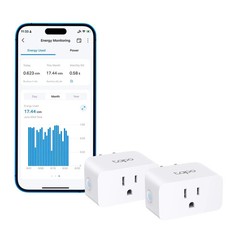 TP-Link 𝗧𝗮𝗽𝗼 Mini Smart Wi-Fi Plug, 2-Pack, Tracks your energy use (P115)