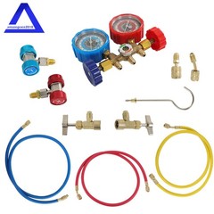 1/3HP 4CFM MANIFOLD GAUGE Set Air Vacuum Pump HVAC AC Refrigerant Kit