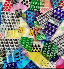 500 Apple Baggies 1010 1″ x 1″ PREMIUM RANDOM MIX 5+ STYLES (5 packs x 100)
