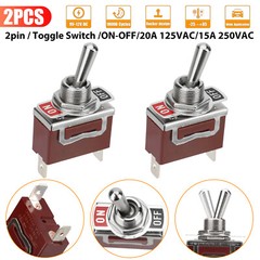 Heavy Duty 20A 125V & 15A 250V Toggle Switch SPST On-Off Amp 2 Terminal Car Boat