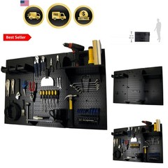 Pegboard Organizer 4 ft. Metal Pegboard Standard Tool Storage Kit with Black …