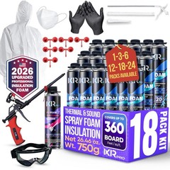 Spray Foam Insulation Kit (18PK Kit-26.46oz) Expanding Foam Sealant