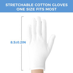 3 Pairs White Cotton Work Gloves PPE Inspection Moisturizing Eczema Men Women